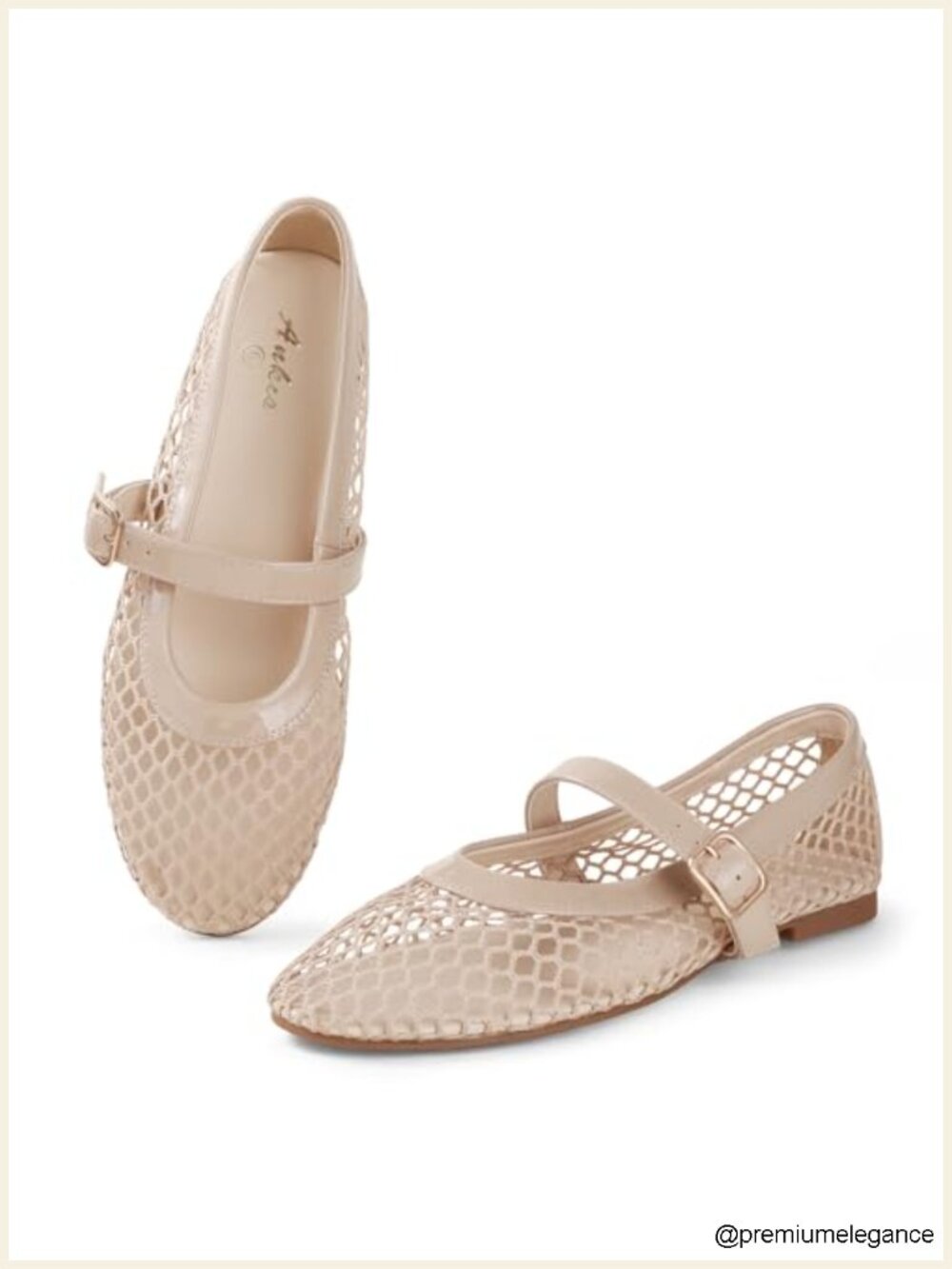 Women's Mesh Mary Jane Ballet Flats, Breathable Jelly Sandals, Flat Sole,